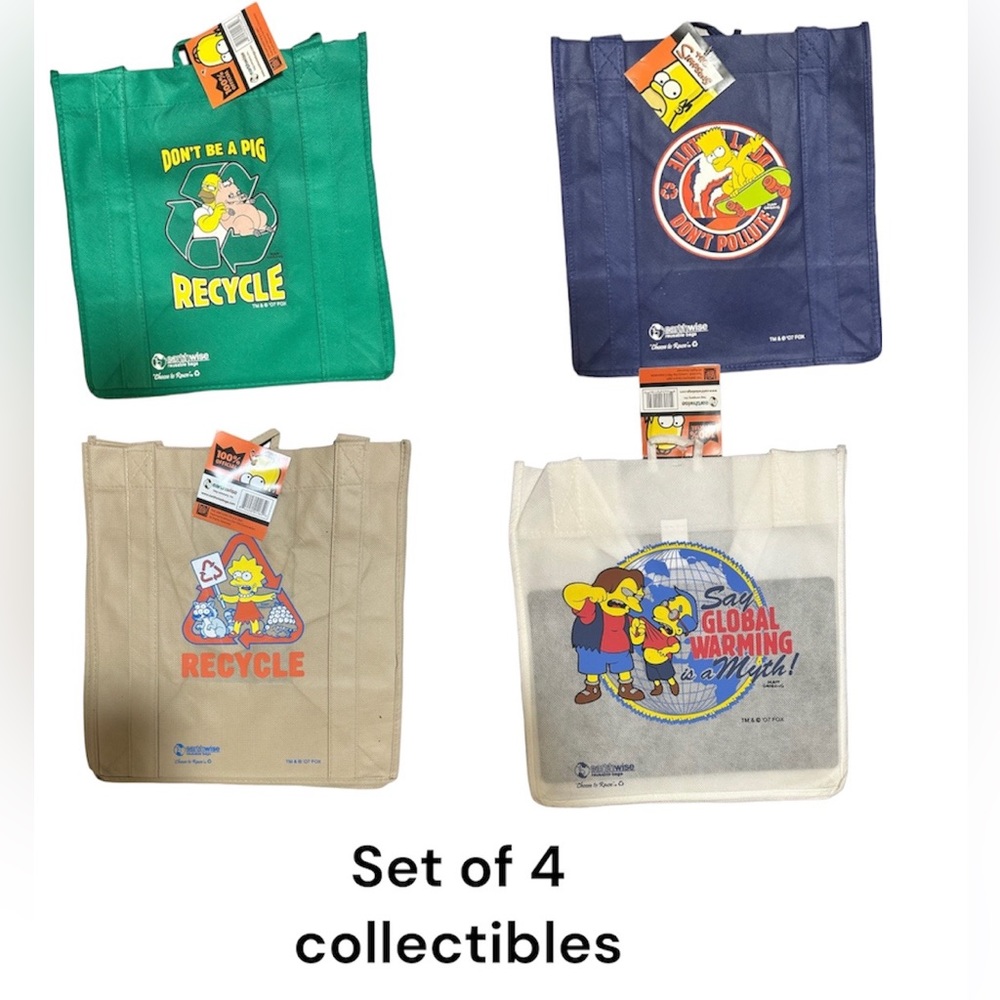 Earth wise reusable tote bag the Simpsons collectible set